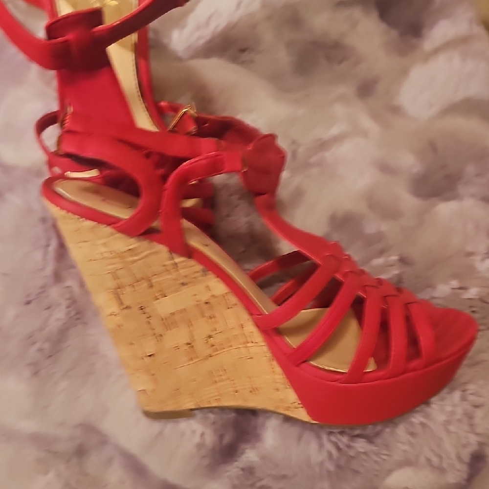 Jessica Simpson Red Strappy Wedges